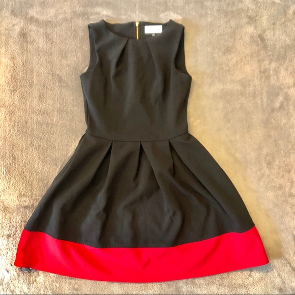 Closet Dresses & Skirts - A-Line Navy Dress w/ Red Accent Stripe